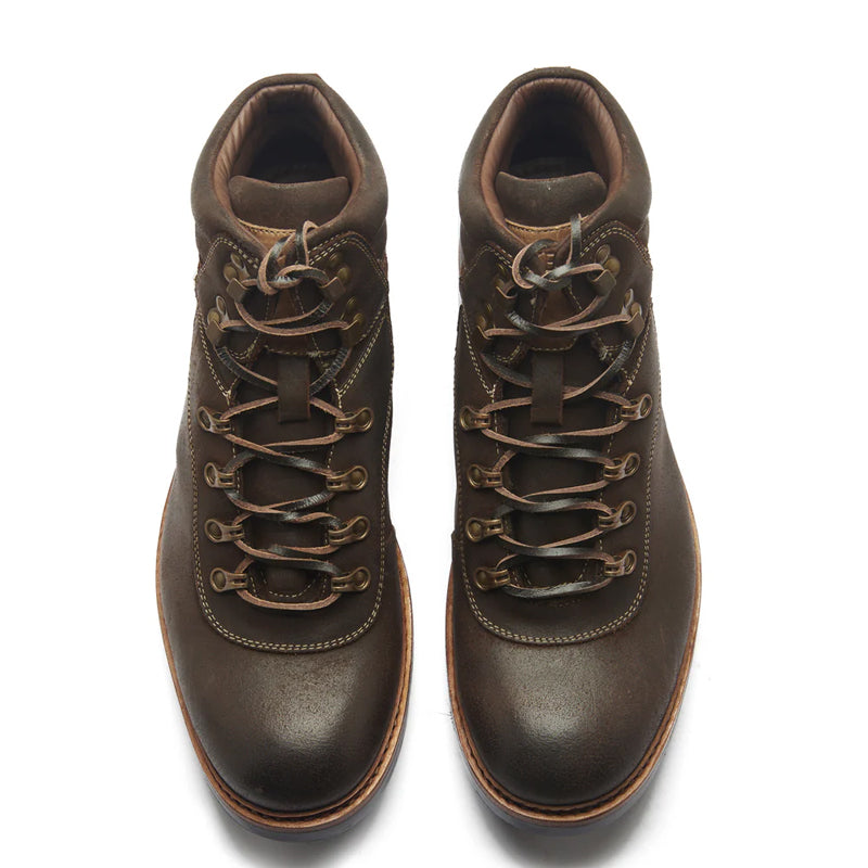Leather Lace Up Mid Top Ankle Boots For Men