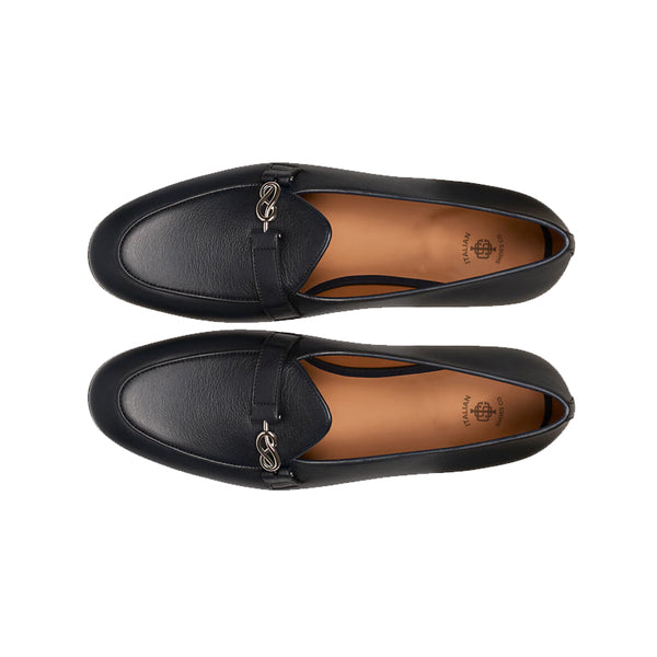 Hammered Leather Loafers Sleek