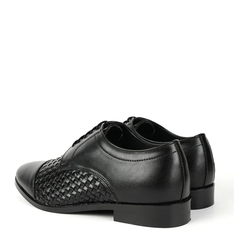 Men Braided Captoe Leather Oxford Shoe