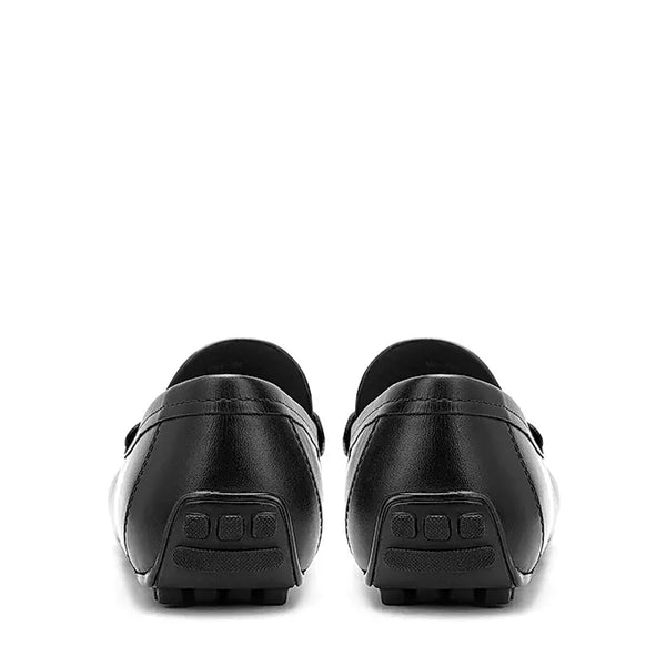 Men Solid Leather Buckled Formal Tan Loafer