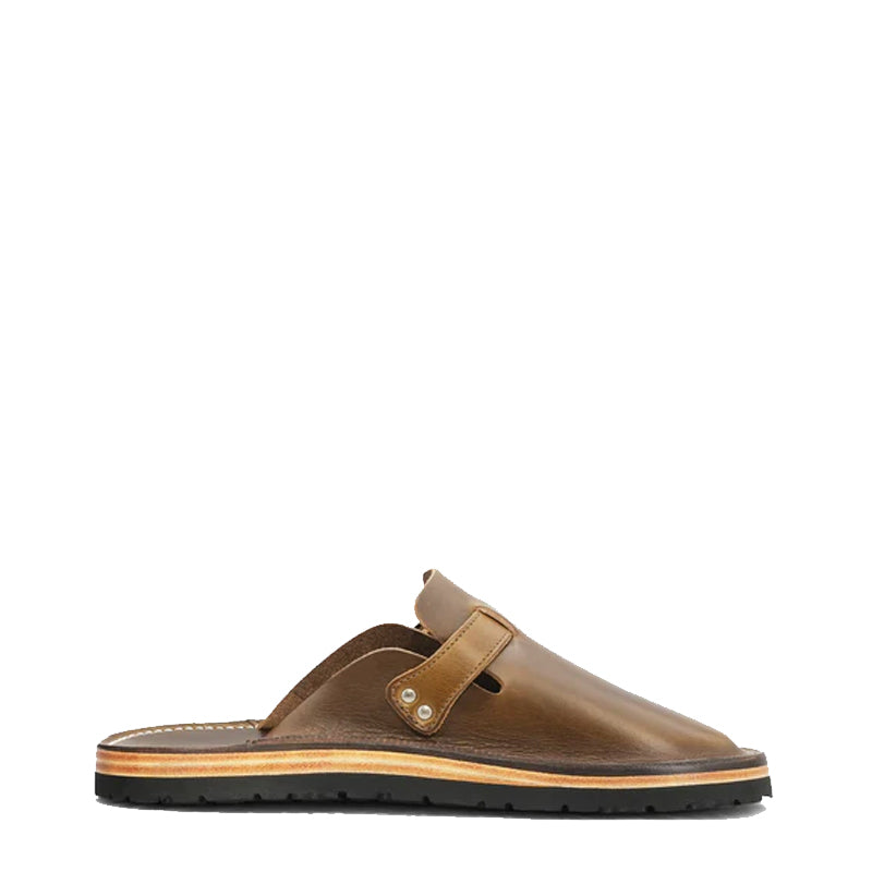 Buckle Clogs Slit Sandal Tan