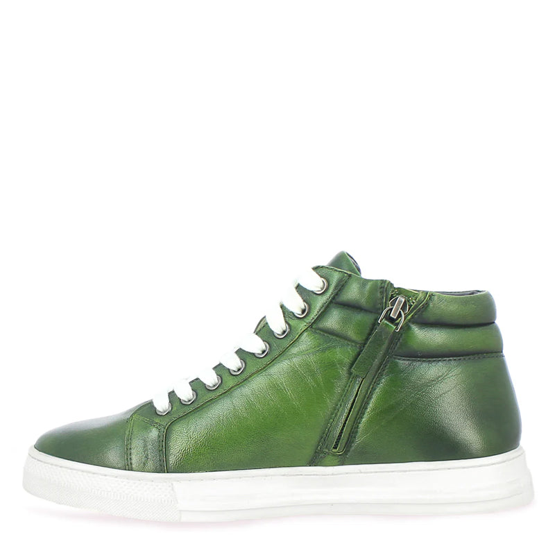 Men Lace Up Leather Handcrafted Sneakers