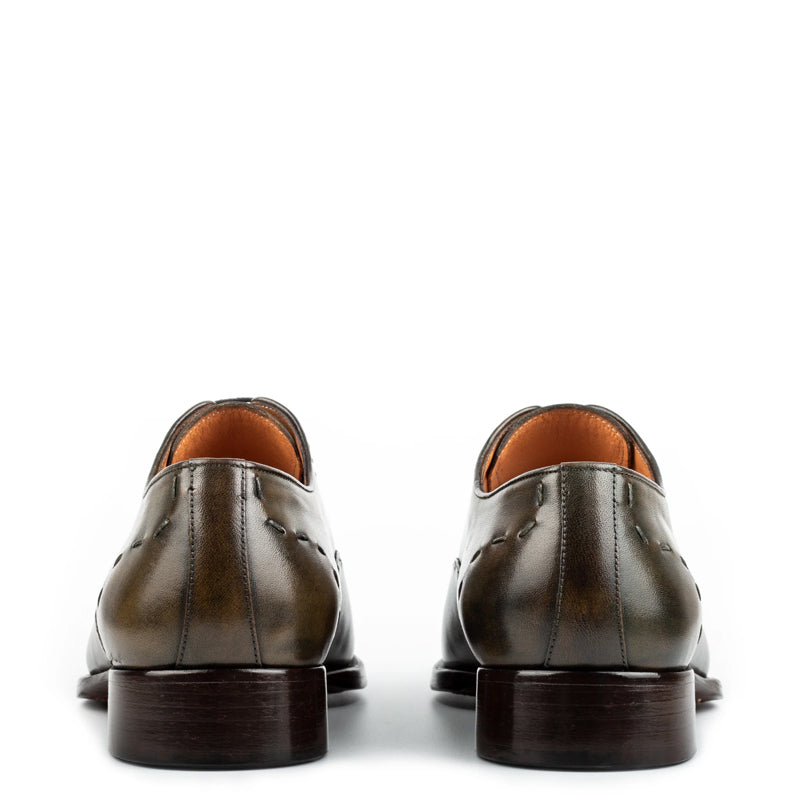 Polished Leather Handmade Oxford Shoe Tan and Brown