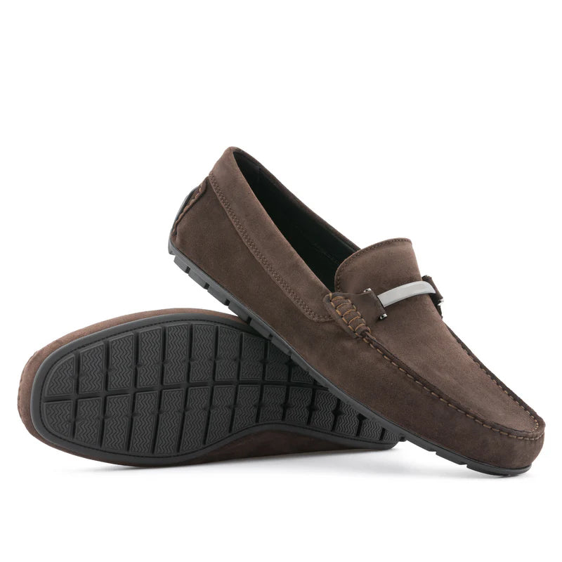 Men Solid Suede Casual Leather Loafers