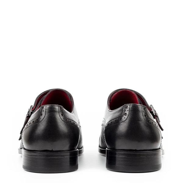 Handmade Polished Shiny Leather Stylish Double Monk Shoe