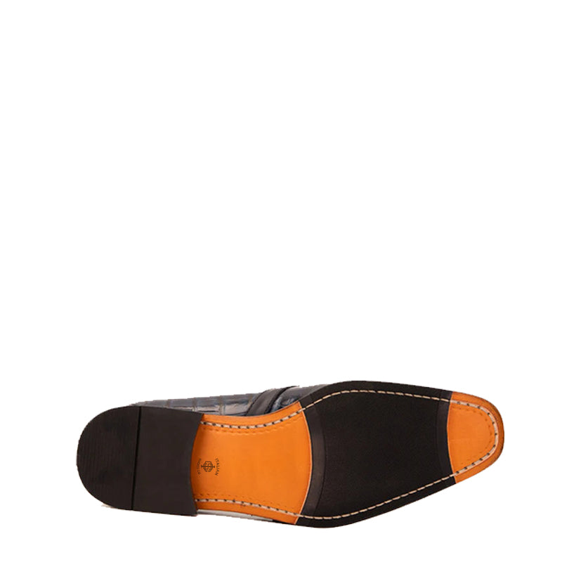 Wine Leather Single Monk Strap Cap Toe Men Shoe
