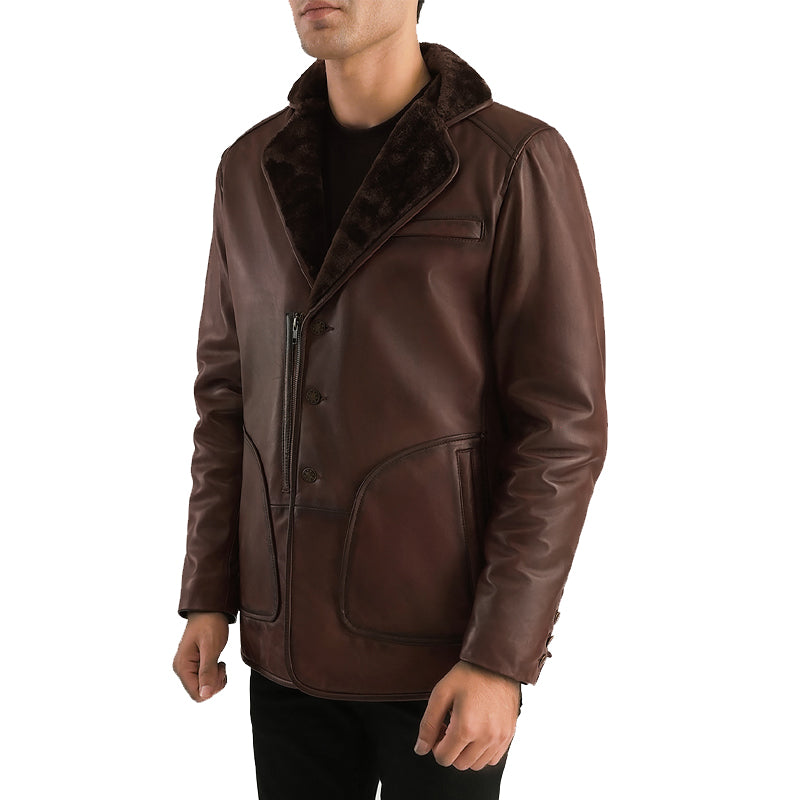 Rocky Fur Leather Jacket For Men