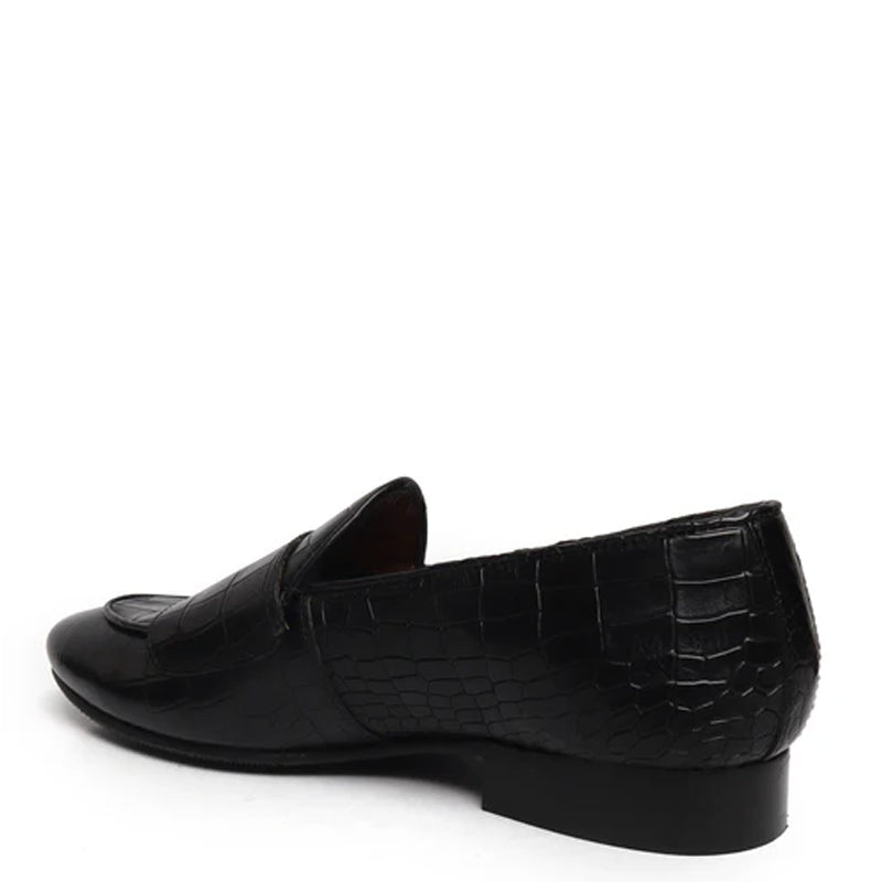Deep Cut Croco Double Monk Shoe For Men
