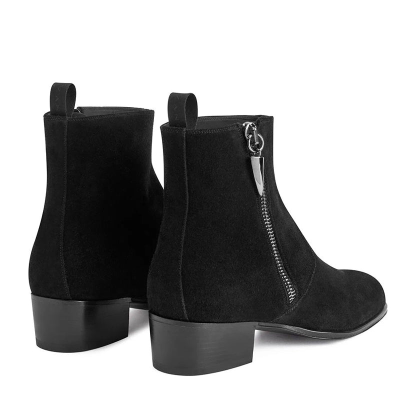 Black Suede Zip Classic Boot