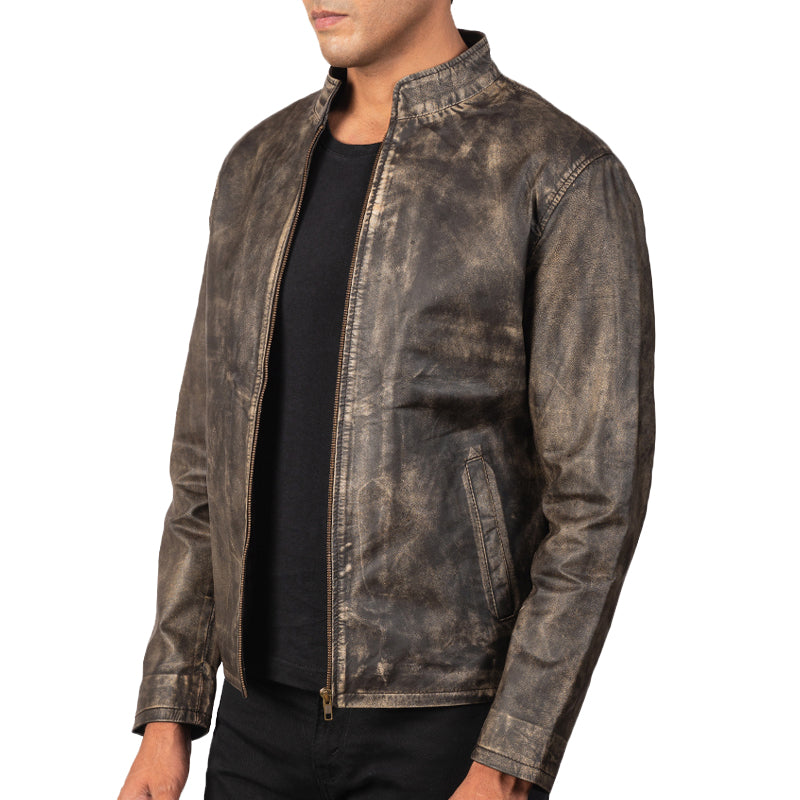 Alex Leather Biker Jacket For Men