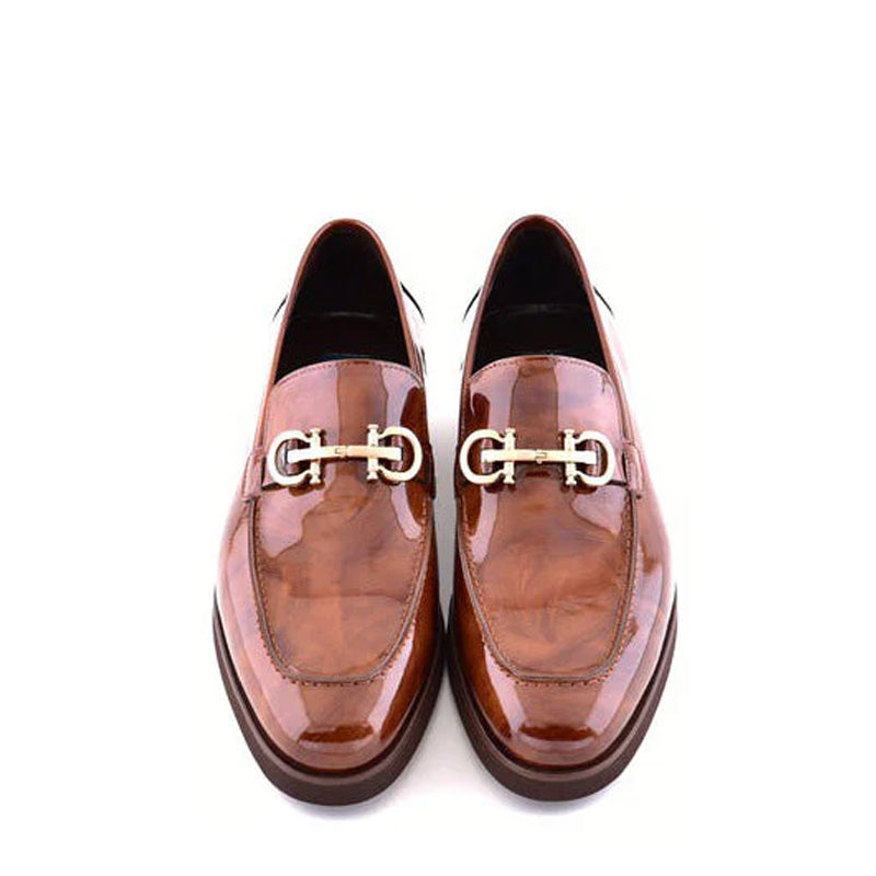 Marble Calf Leather Formal Loafers