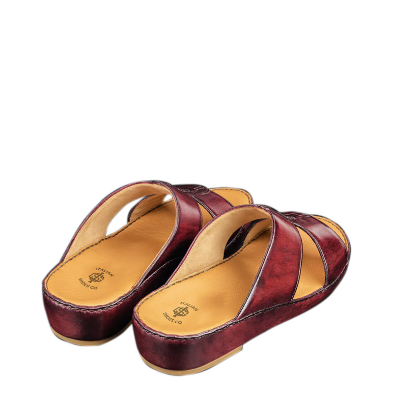 Luxury Slip On Solid Leather Arabic Sandal