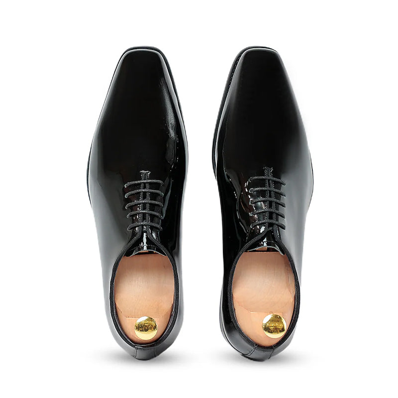 Classic Patent Lace-Up Leather Oxford Shoes