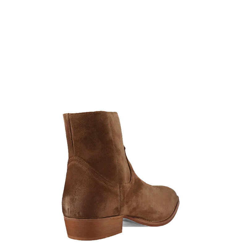 Luxury Design Stylish Suede Leather Side-Zipper Boot Black