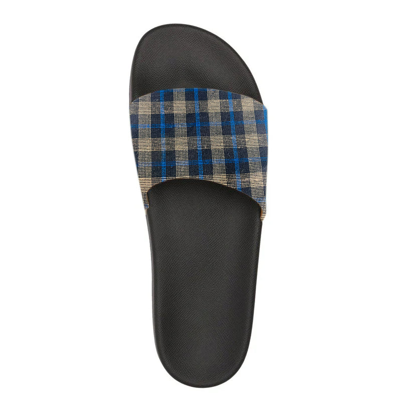 Men's Checked Pattern Printed Slides