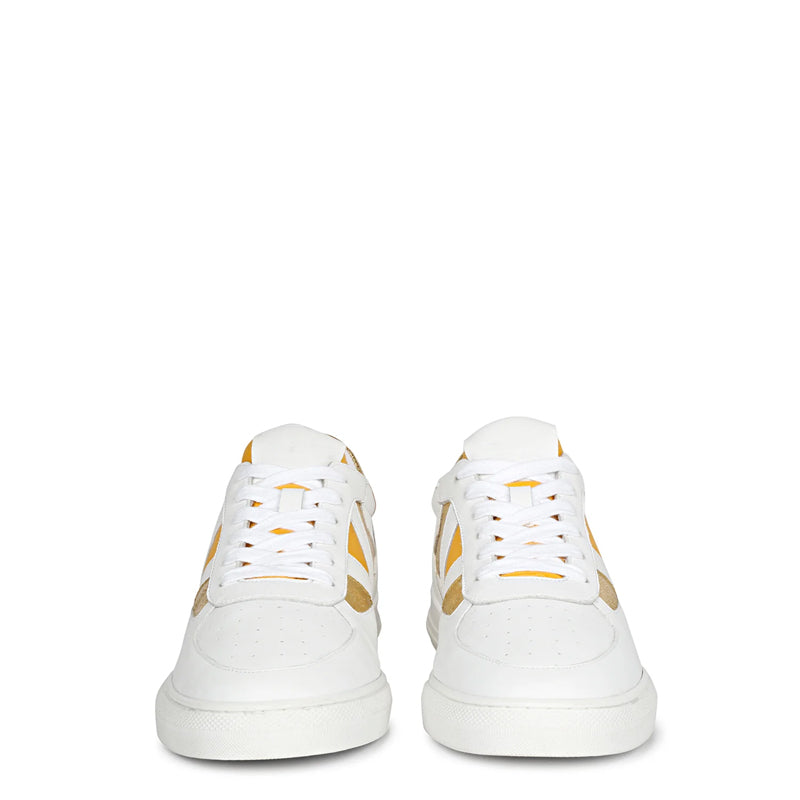 Leather Handcrafted Yellow Sneaker For Men