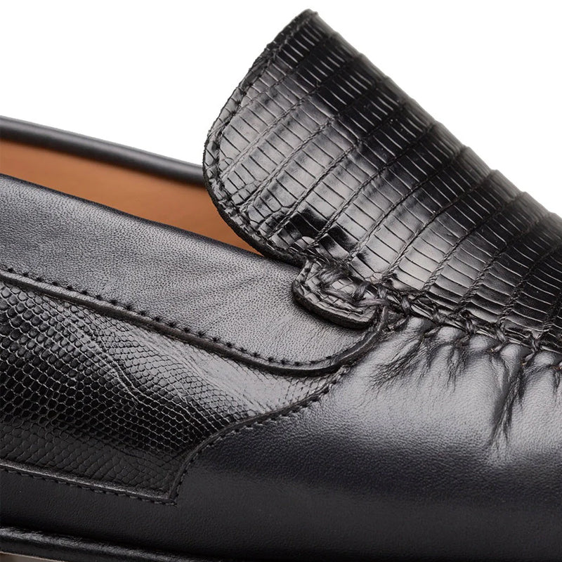 Croc-Embossed Leather Penny Loafers