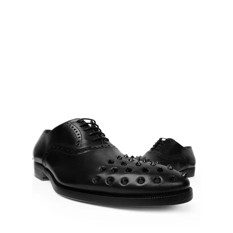 Men Leather Oxford Shoes with Studded Toe