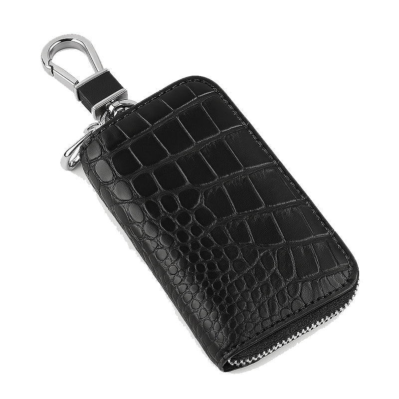 Croco Tan Mini Zipper Key Case Wallet