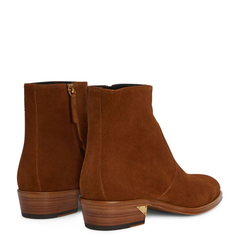 Handmade Suede Leather Side Zipper Ankle Boot