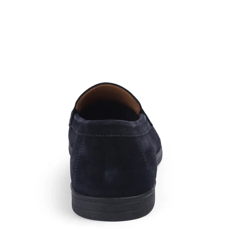 Suede Casual Leather Penny Blue Loafer For Men