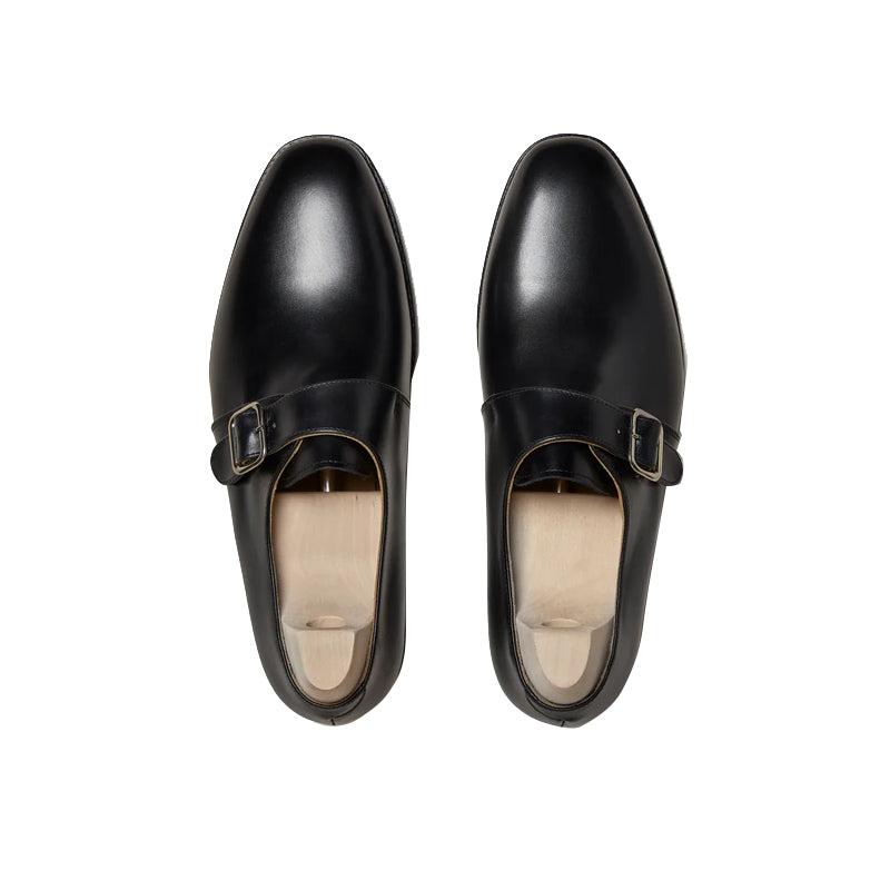 Classic Blue Monk Strap Leather Shoe