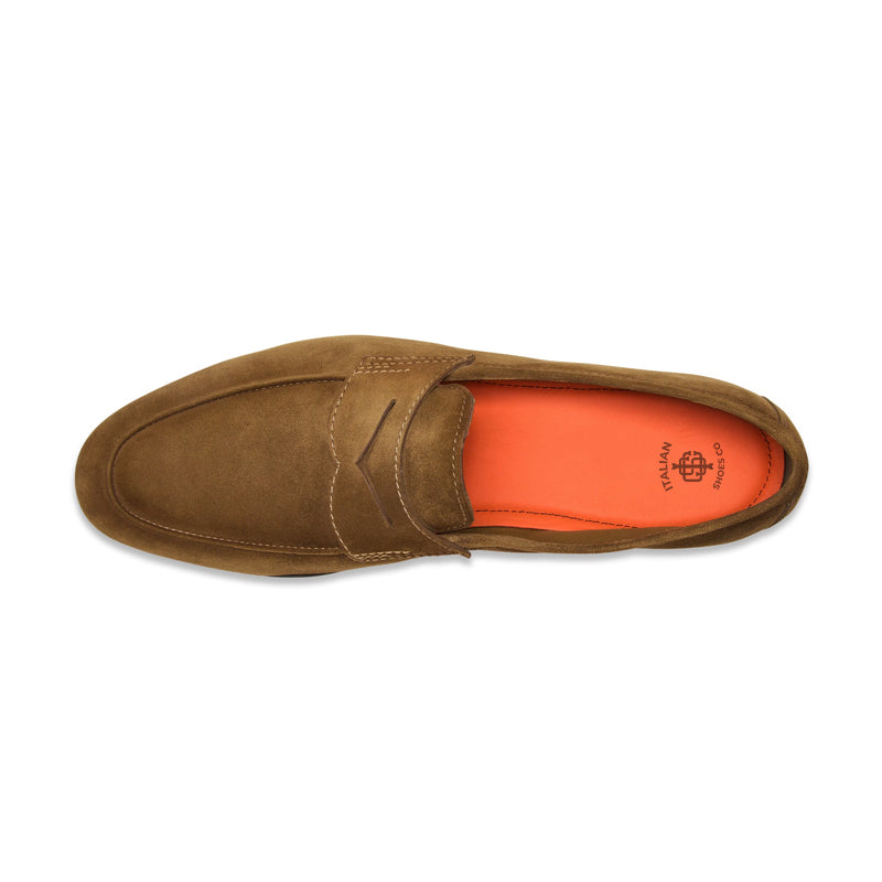 Men’s Brown Suede Penny Loafers – Classic Slip-On