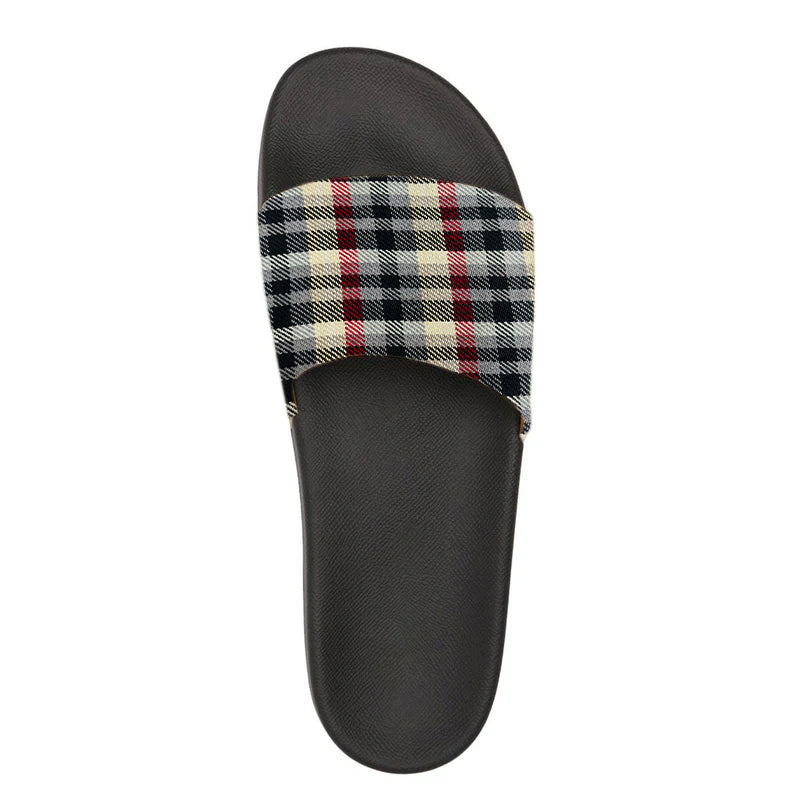 Men's Checked Pattern Tartan Slides