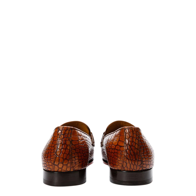 Brown Leather Bit Loafer Men Shoes