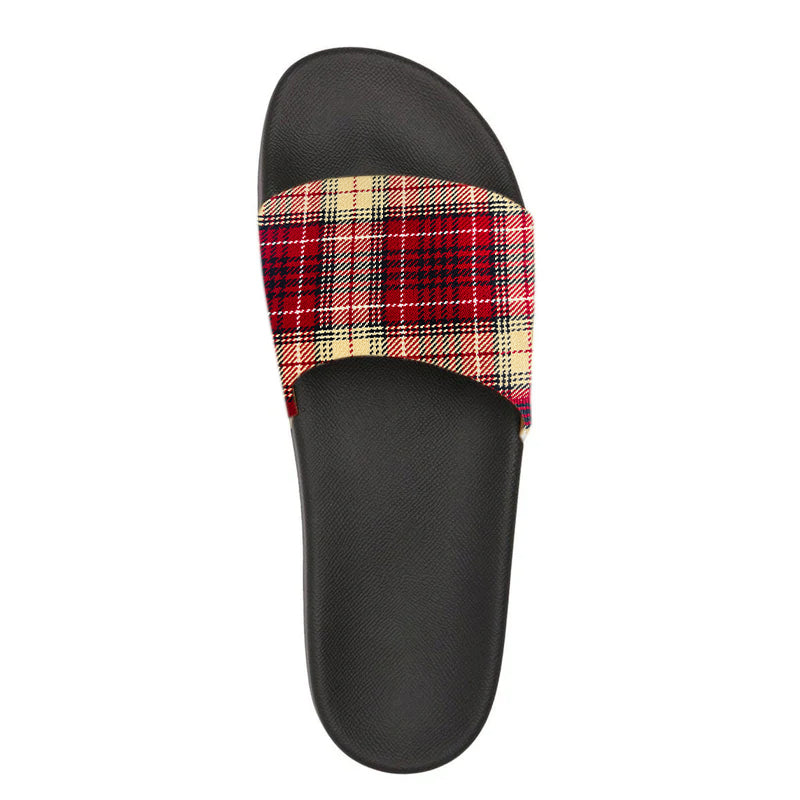 Men's Checked Pattern Check Slides