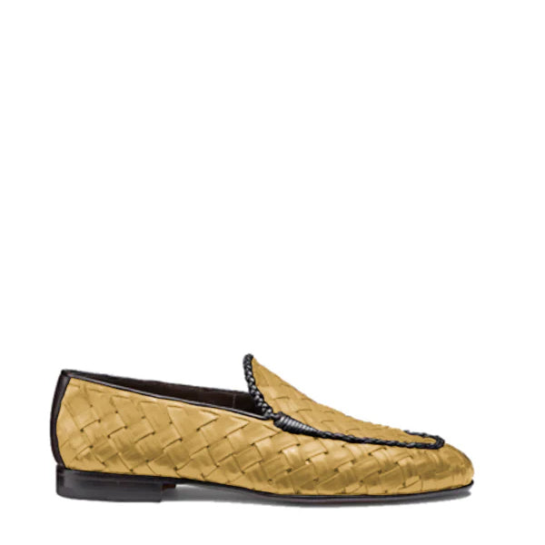 Tan Brown Weaved Leather Loafer