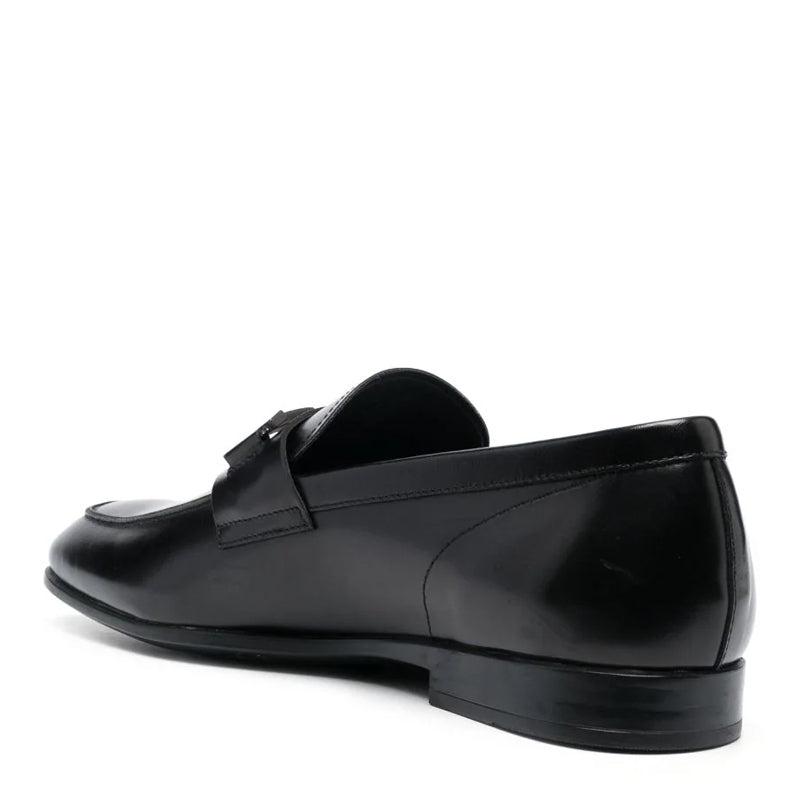 Double T Buckle Leather Loafers