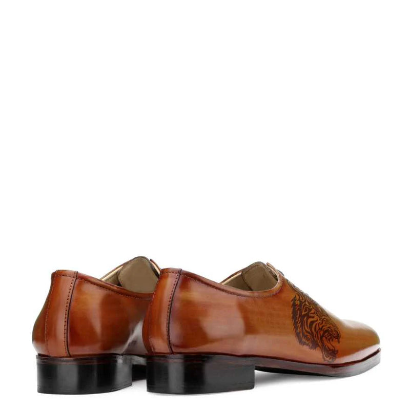 Classic Wholecut Shiny Leather Plain Oxford Shoe