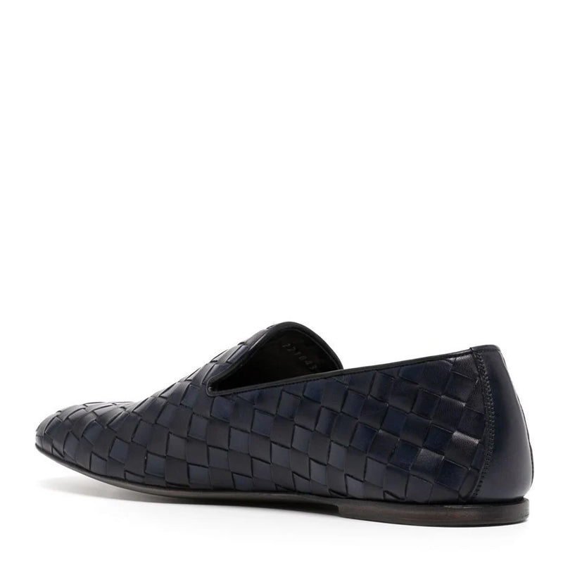 Tessuto Leather Loafers Black