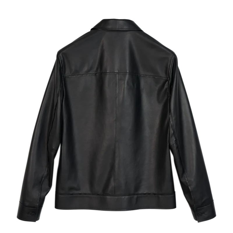 Men Black Slim Fit Leather Jacket