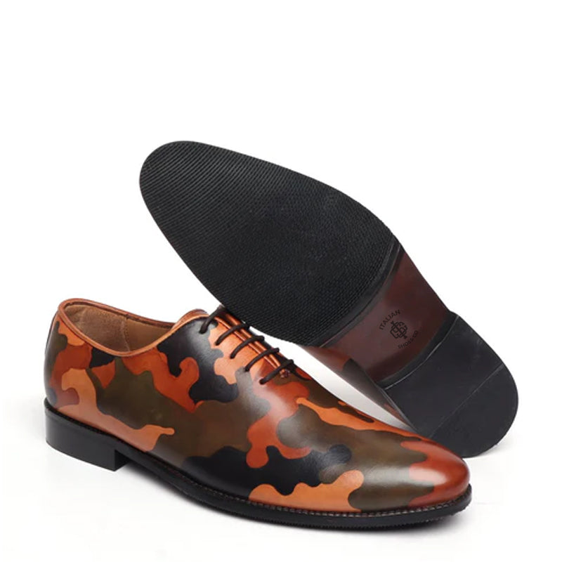 Leather Hand Painted Wholecut Oxford Shoes