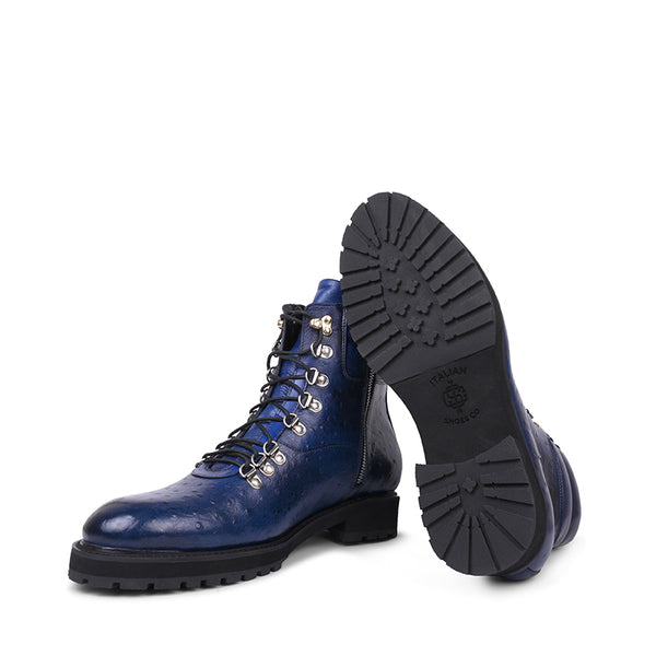 Men Solid Leather Side Zip Biker Ankle Boot
