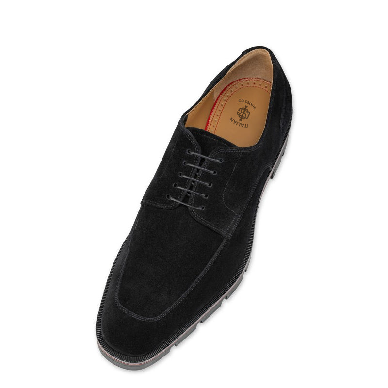 Men Suede Lace-Up Leather Derby Shoes