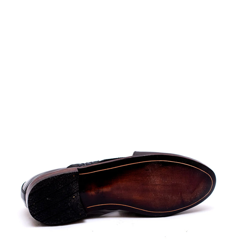 Cross Strap Mirror Design Leather Peshawari Sandals