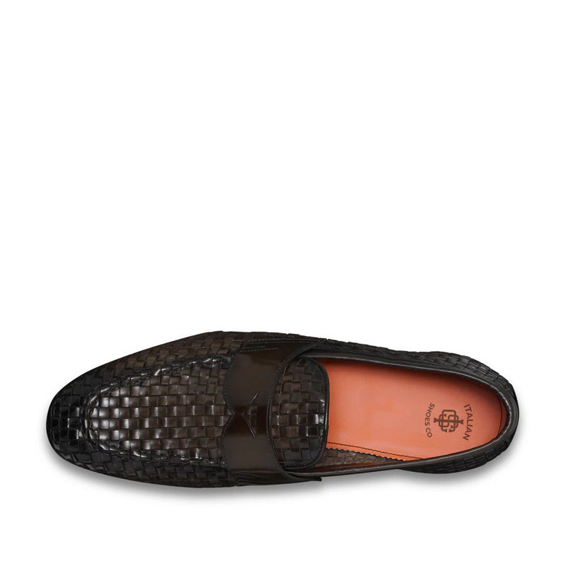 Penny Woven Shiny Leather Loafer