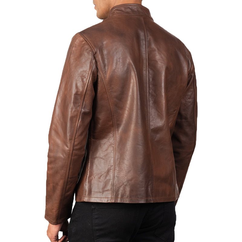 Alex Leather Biker Jacket For Men