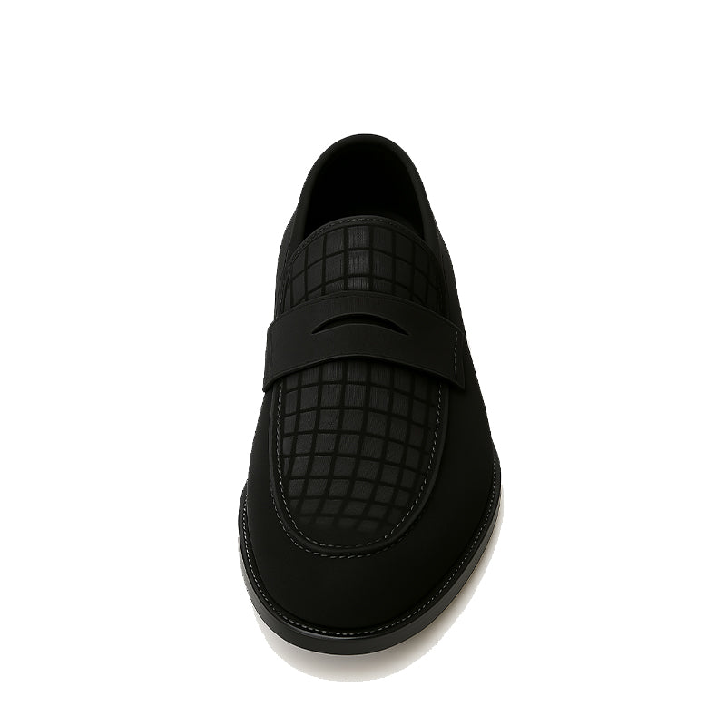 Suede Royale Leather Printed Black Loafer