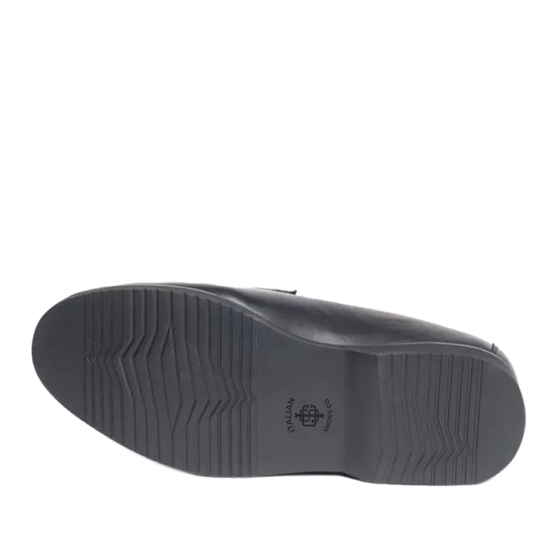 Penny Leather Slip On Bit Loafer Black