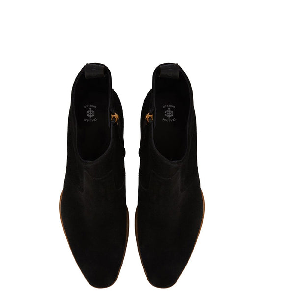 Handmade Suede Leather Side Zipper Ankle Boot