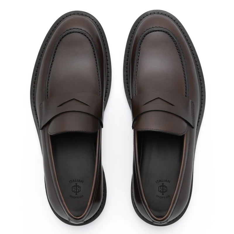 Classic Penny Solid Leather Loafers
