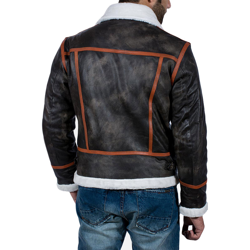 Alpine Fur Leather Jacket For Men