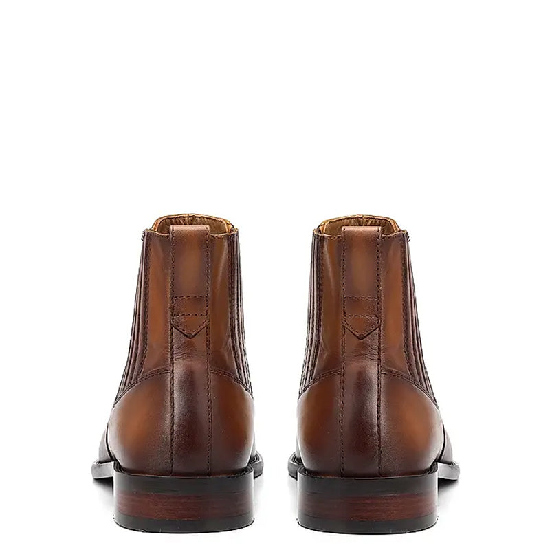 Mid Top Plain Leather Handmade Stylish Chelsea Boots