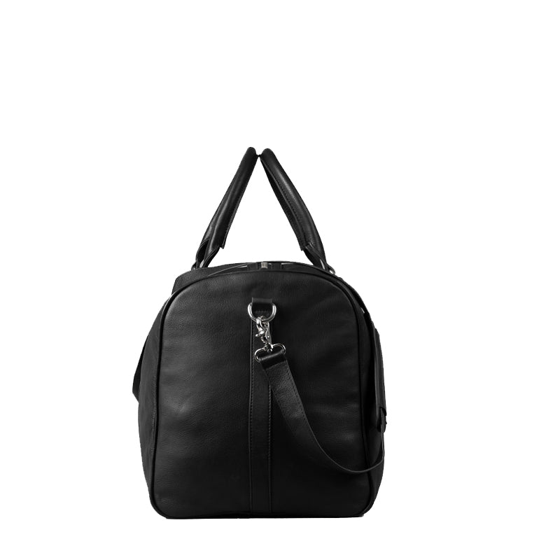 Darrio Black Leather Duffle Bag