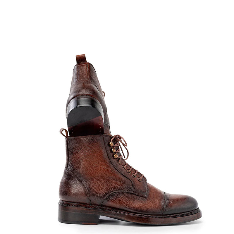 Men Custom Handmade Lace Up Leather Ankle Boots
