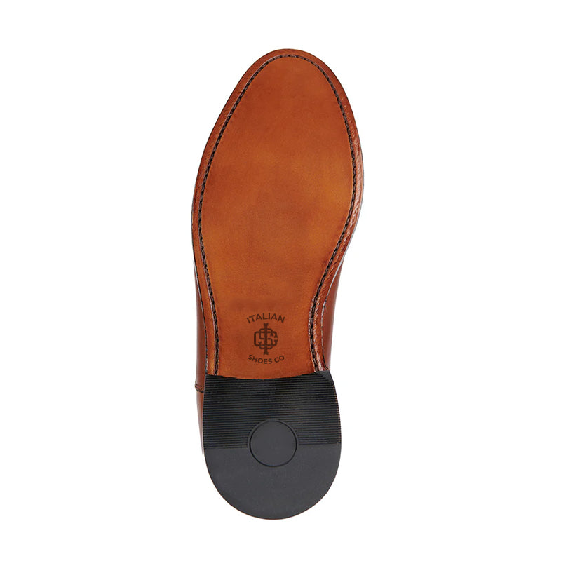 Plain Shiny Leather Cap-Toe Oxford Shoes